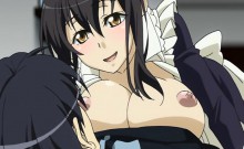 Big Titted Hentai Maid Works Hard Cock On Top