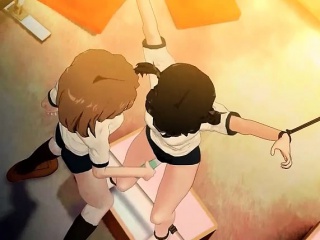 Tied up hentai anime cutie gets cunt vibed hard