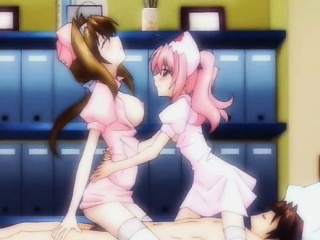 Two hentai nurses threesome fucking