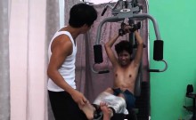 Asian Boy Idol Tickled On The Gym