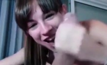 Wet perfect deepthroat blowjob from amateur cam girl teen