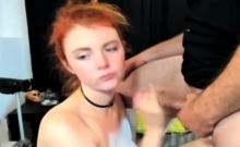 Redhead MILF deepthroat big dick cumshot 3