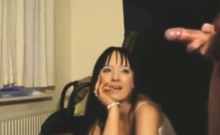 Girl watches guy explode