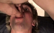 Fucking the twink's mouth and cumming on his face