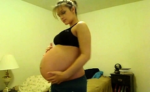 Pregnnt Tori Taylor Blue Shorts