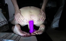 DEEP INSIDE ME WITH MY HUGE PURPLE DILDO