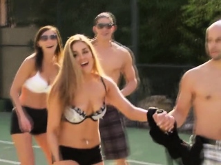 Summer vibes with sensual swinger sex games outdoors.