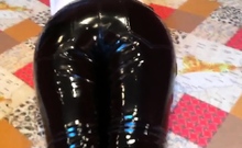 Squeezingmy Ass In Shiny Vinyl Pants