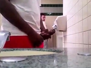 Str8 bbc play in public toilet