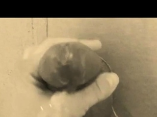 homemade gloryhole handjob with big cumshot