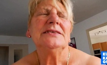 Grandma rides hubby and tries not to moaning