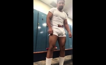 Big black cock in gym