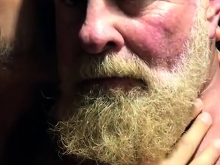 Hairy bears passionate kissing