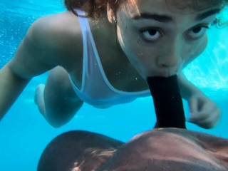 camsoda-Teen rides black dick underwater