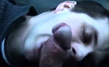 I cum in twinks mouth in car