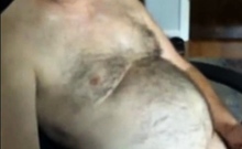 handsome hairy dad jerking off