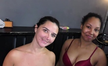 Black and white cumslut duo