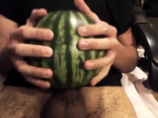 Asian Man Fucks a Watermelon