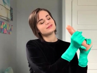 Nina Crowne - Surgical Gloves Handjob _ JOI