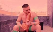 Tattooed Axel Abysse Rides Dildo After Anal Play