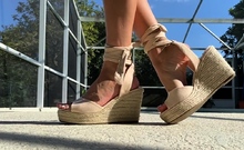 Foot fetish rimming for blonde outdoors