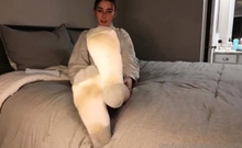 Lovely Amateur teen brunette masturbating outdoor