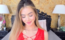 Pretty Blonde Fucks Her Tight Pink Pussy