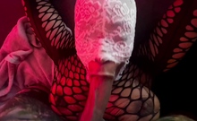 Wild ebony rides on big cock and lapdances