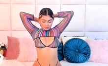 Cute Curly Brunette Solo Webcam Masturbation