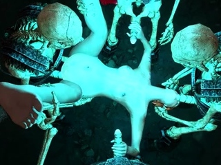 Ellie X Ancient Skeleton Fivesome