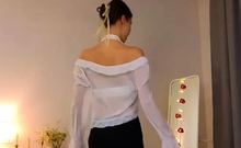Very Hot Amateur French Teen couple tit fuck on Webcam