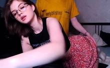 Girls Out West Small titted cutie toys both holes