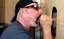 Old gay giving head blowjob glory hole