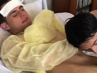 Real nurse twink giving BJ be4 fuck guy