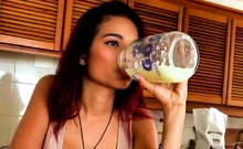 Latina Milf Cum Drinking To Seduce Bwc