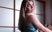 Blonde teen amateur teasing solo