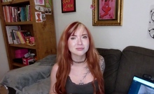 Inked ginger femdom ridiculing tiny cock