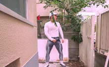 Tattooed Gay Cant Hide Horniness Outdoor