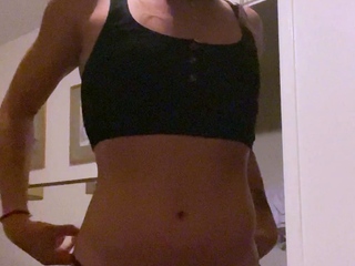 Amateur striptease and Solo masturbation