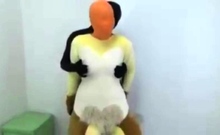 two women fetish latex asslicking and anal mff