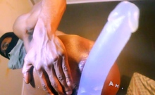 Black Twink Farts Out XXL Dildo