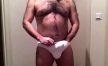 Hairy Daddy Strips And Plays