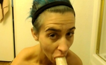 Sucking and Riding My Dildo for a Fan - Amateur Solo Webcam