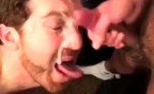 Twink's Facial Fun With Big-cock Buddies